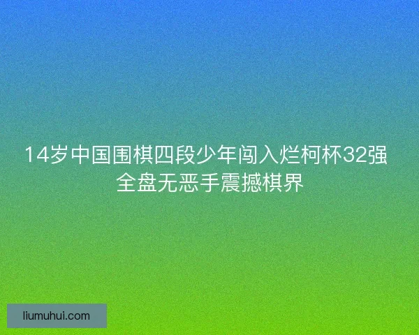 14岁中国围棋四段少年闯入烂柯杯32强 全盘无恶手震撼棋界